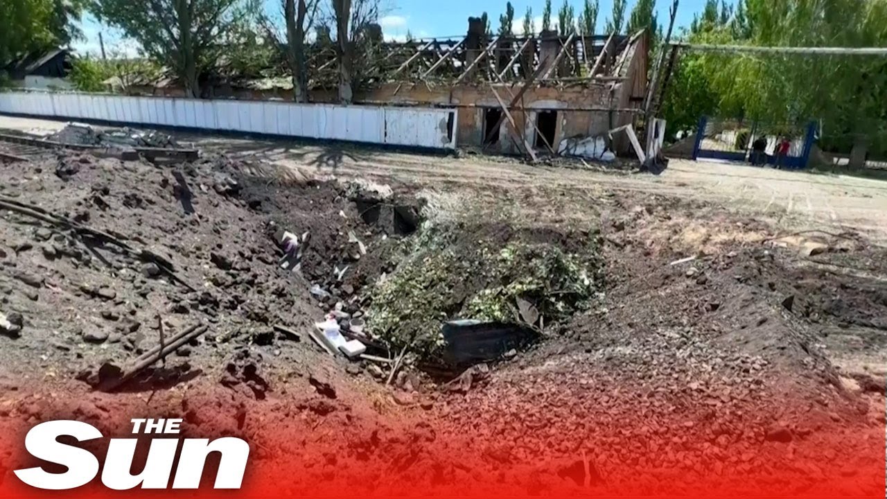 Devastating aftermath of Russian attack on railway line in Donetsk