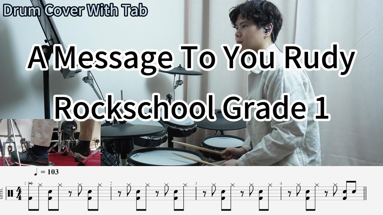2024 RockSchool Grade 1 - A Message To You Rudy | Drum Cover | Drum Tab
