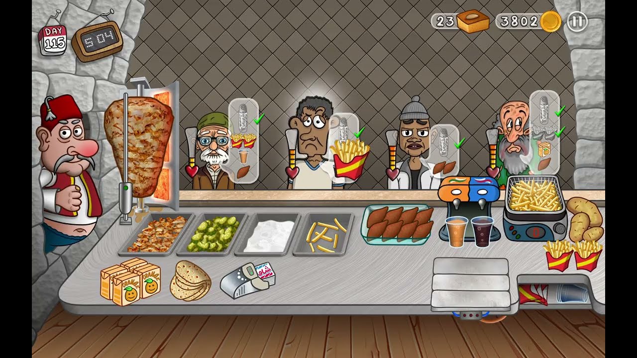 Hour 1 of preparing to show my freind my progress in shawarma legend