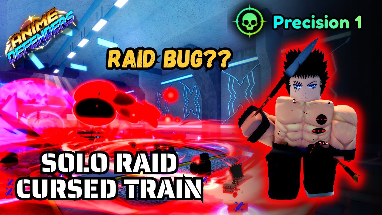 Solo NEW Raid *CURSED TRAIN* with ☆ Muscular Sorcerer in Anime Defenders Roblox 🇮🇩
