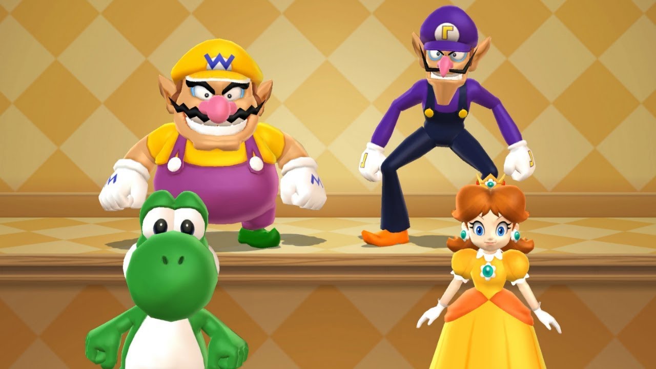 Mario Party 9 - Step It Up - Wario vs Waluigi vs Yoshi vs Daisy