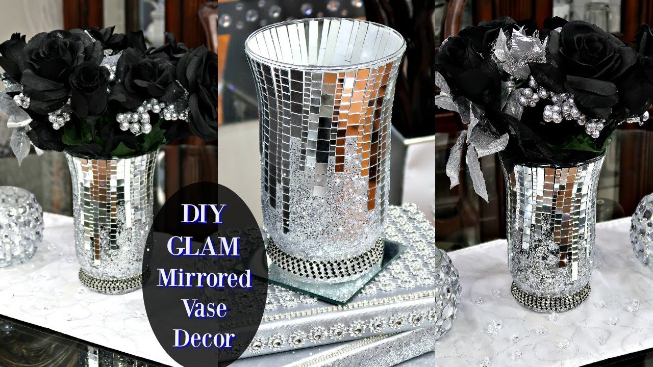 DIY DOLLAR STORE GLAM MIRRORED VASE DECOR | DIY MODERN GLAM HOME DECOR IDEAS 2020