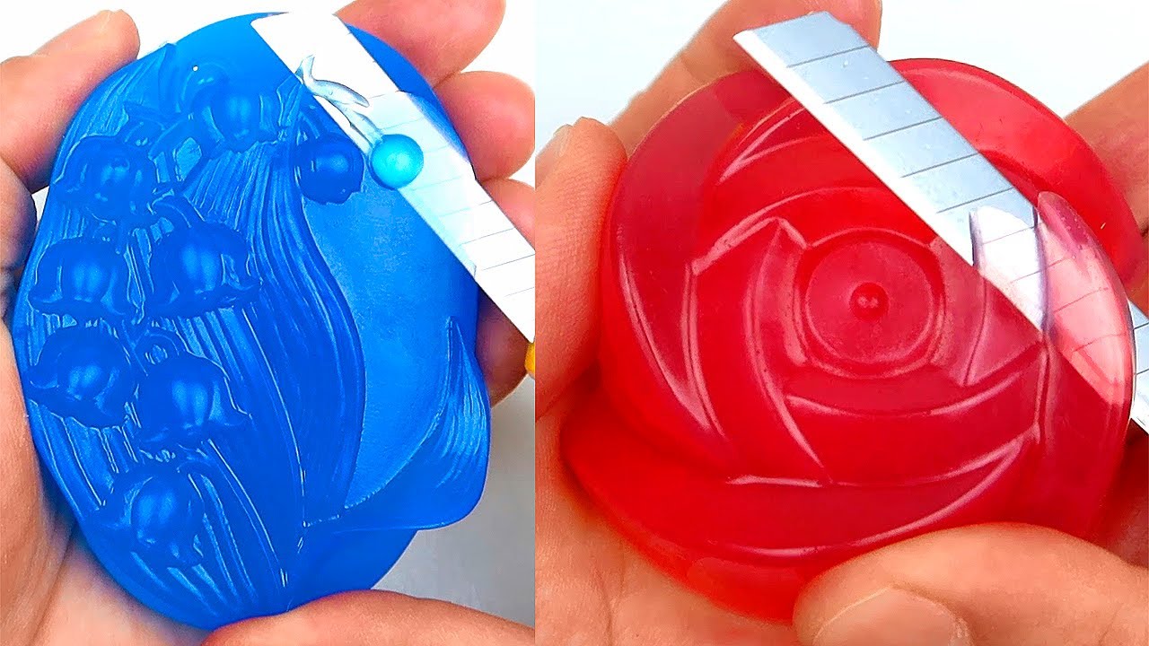 Relaxing Soap Carving. ASMR. Satisfying Soap Cutting-31