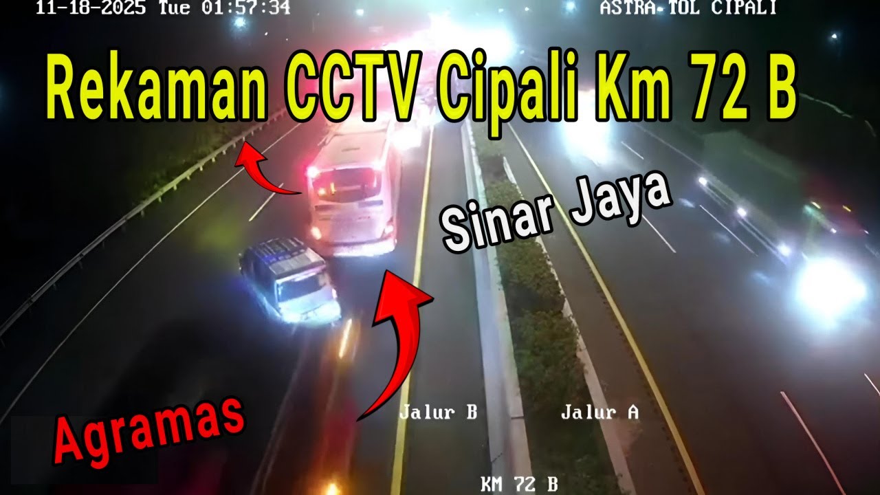Rekaman Bus Agramas dan Sinar jaya di Tol Cipali Km 72 B