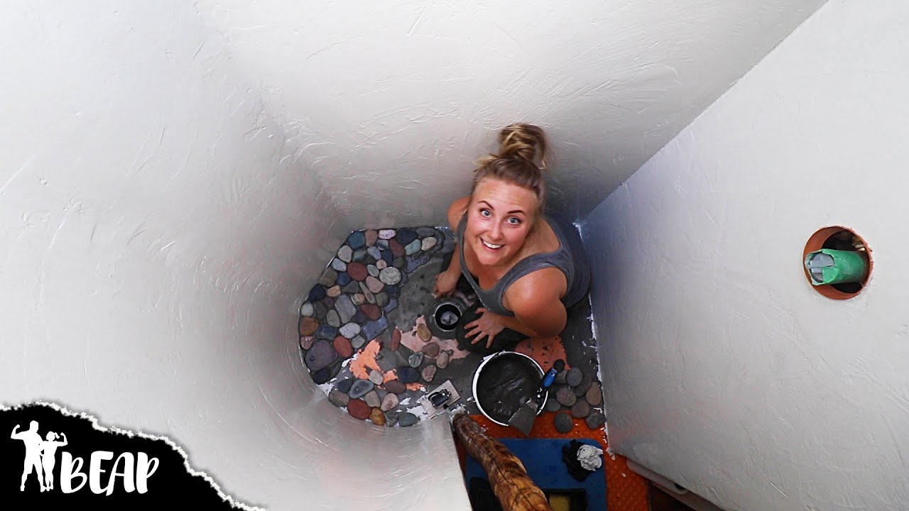 DIY Shower Pebble Floor Install (BADLY NEEDING A SHOWER)