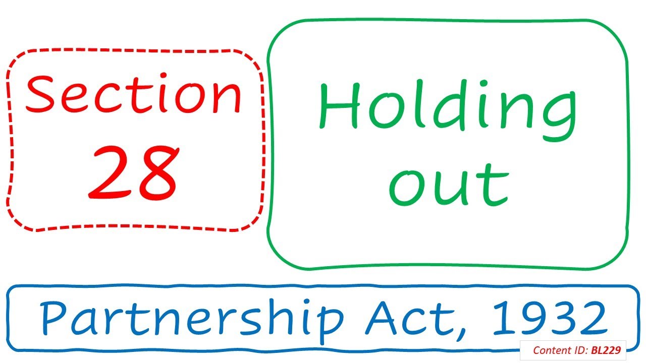 Section 28 Holding out | Partnership Act, 1932 (BL229)