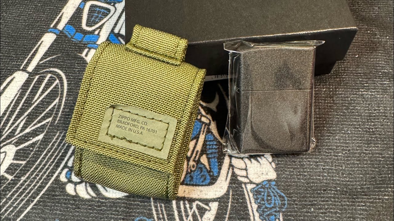 Black Crackle Zippo and Tactical Pouch Zippo Gift Set!