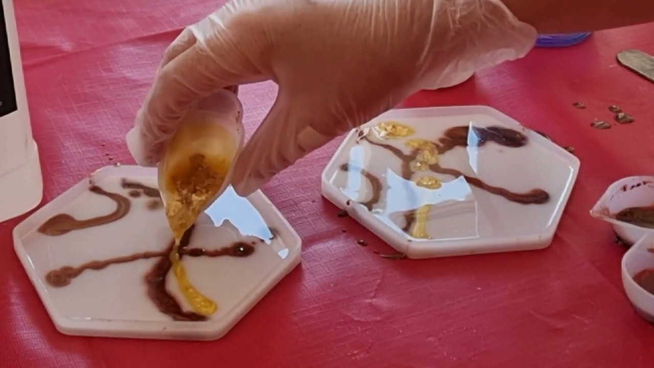 Resin tutorial Marble Coasters