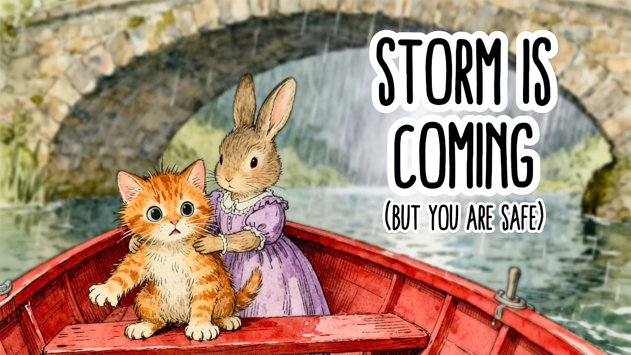 When the Storm Came to the Quiet Village 🕯️🌧️ | Cozy Rain Animation & Storybook Folk Music