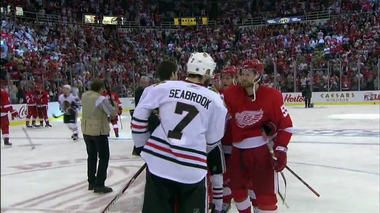 Darren Helm OT Winner + Postgame Hawks @ Wings Game 5 WCF