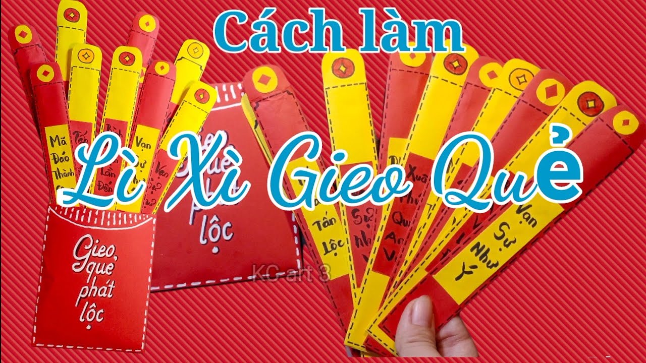 Cách làm Bao Lì Xì Que Gieo Quẻ Hot trend Tết 2023 | Lì xì Gieo Quẻ Phát Lộc | KC art 3