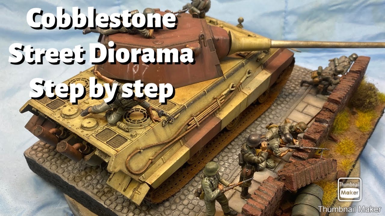 Make WW2 diorama Berlin Cobblestone Street 