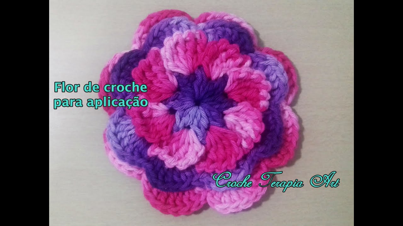 Flor Rasteira de crochê Fácil Para Aplicação # Flor Penélope
