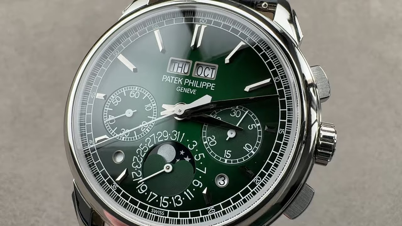 Обзор часов Patek Philippe 5270P Perpetual Calendar Chronograph Green Dial 5270P-014