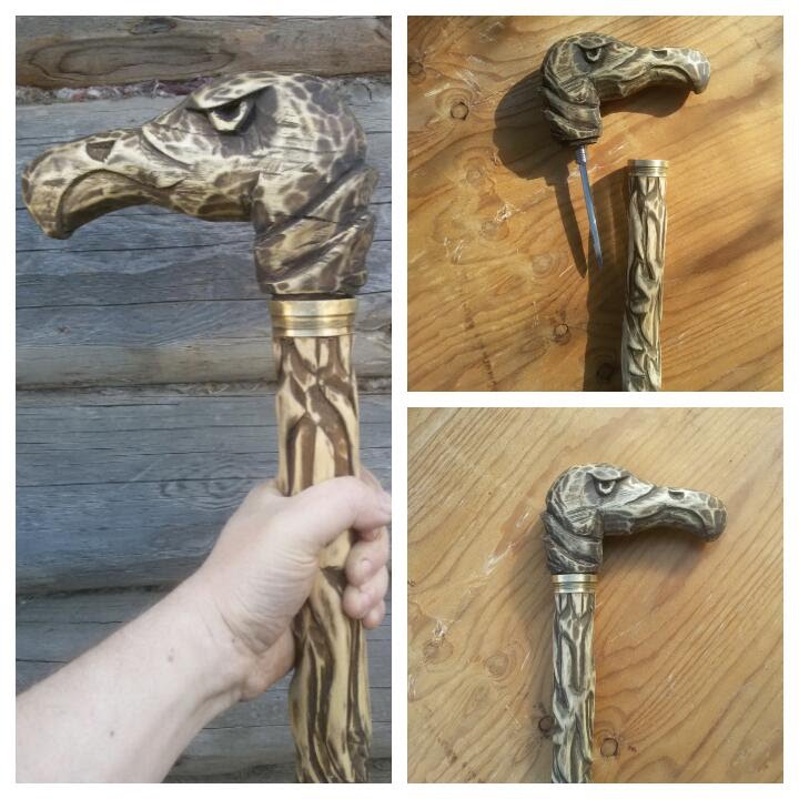 Трость с секретом без токарки DIY Eagle Wood Carving