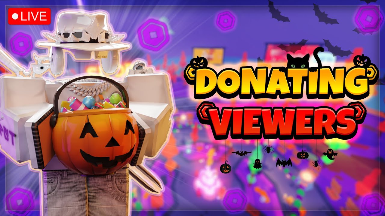 Donating EVERYONE FREE Robux in PLS Donate!! 🔴🤑🎃