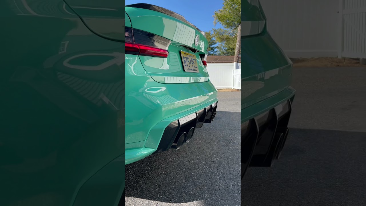 2022 BMW M3 G80, Mint Green, PSI Midpipe, no tune, no other engine mods, this is only the midpipe