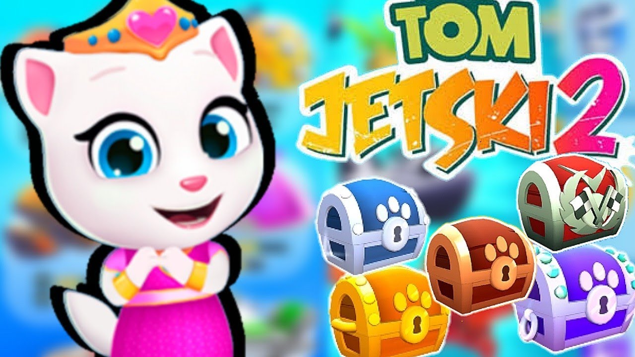 Talking Tom Jetski 2 Princess Angela All Racing Jetski All World All chests Gameplay