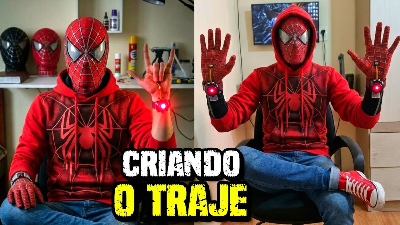 O Meu Traje do Homem-Aranha com Lançador de Teia o Mais Real Possível com Novo Mecanismo da Teia