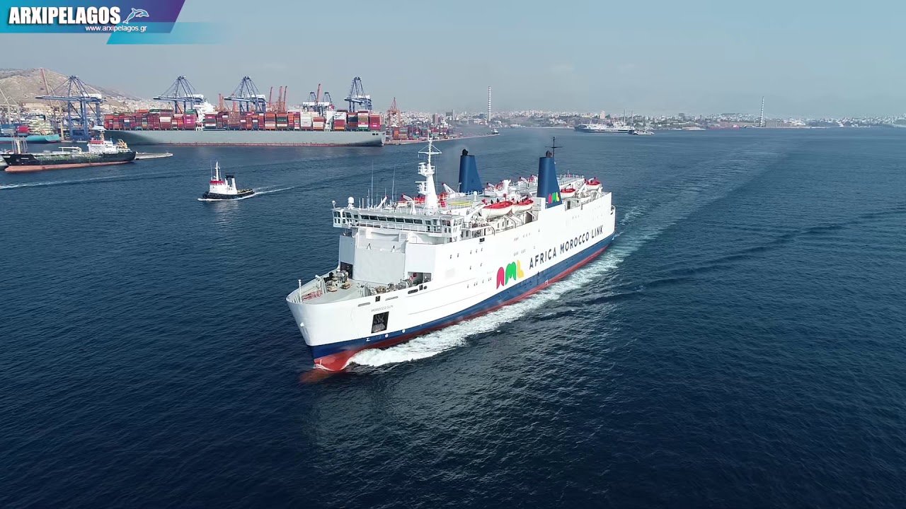 MOROCCO SUN  - Ro-Ro/Passenger Ship - Arrival at the Port of Perama   IMO: 7719430