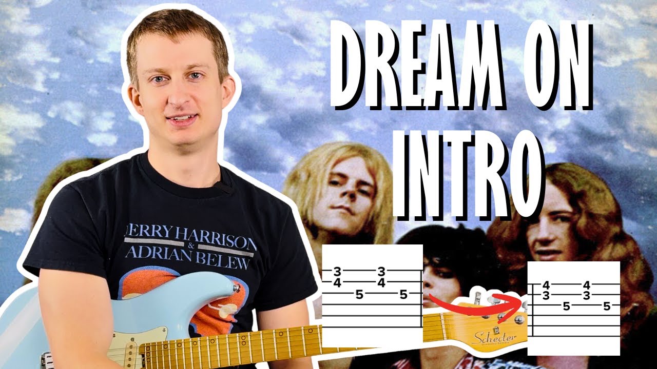 Что это за аккорды?? Dream On - Aerosmith - Вступление. Игра на гитаре и урок с табулатурой.
