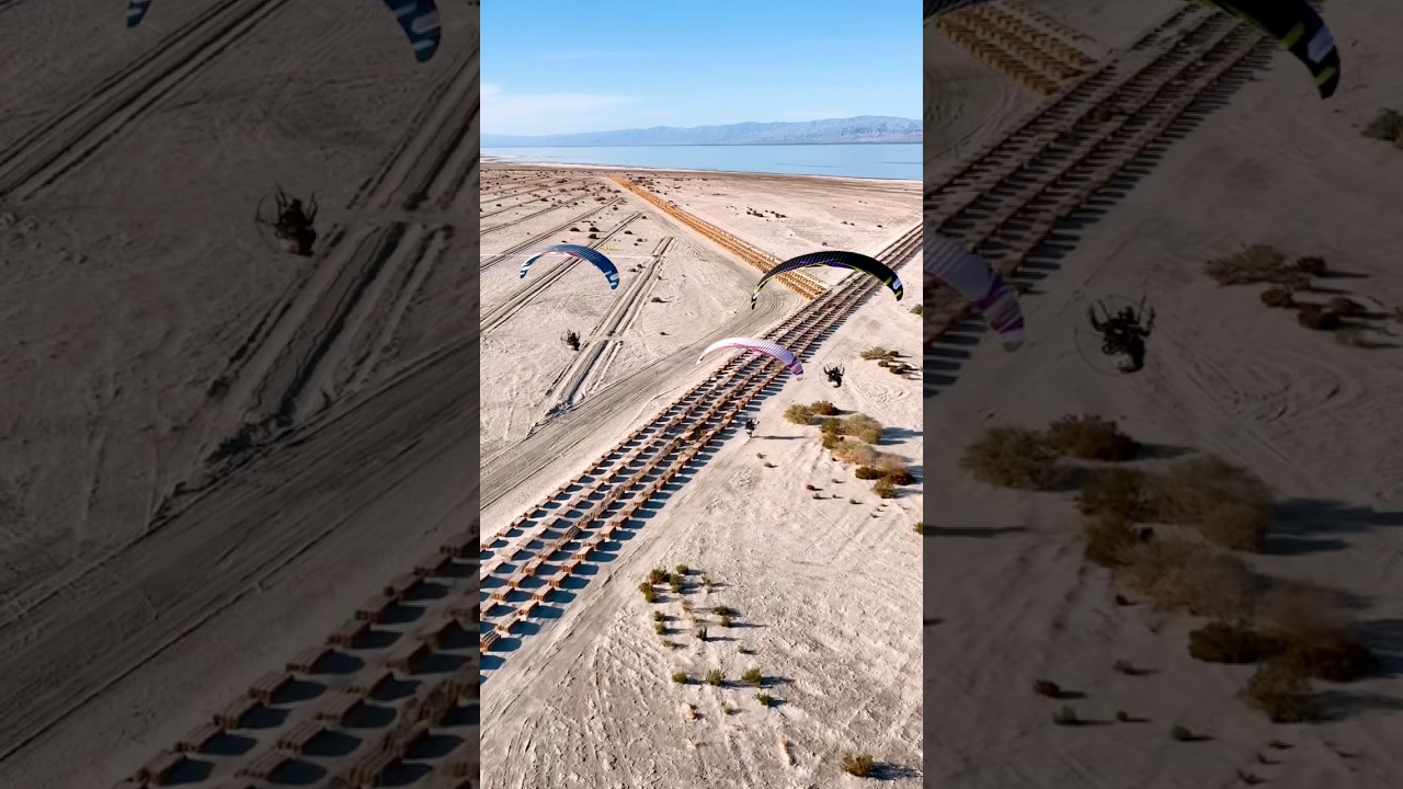Un magnifique vol en paramoteur avec Dimitris, Ryan et Florian au dessus de Salton Sea! 