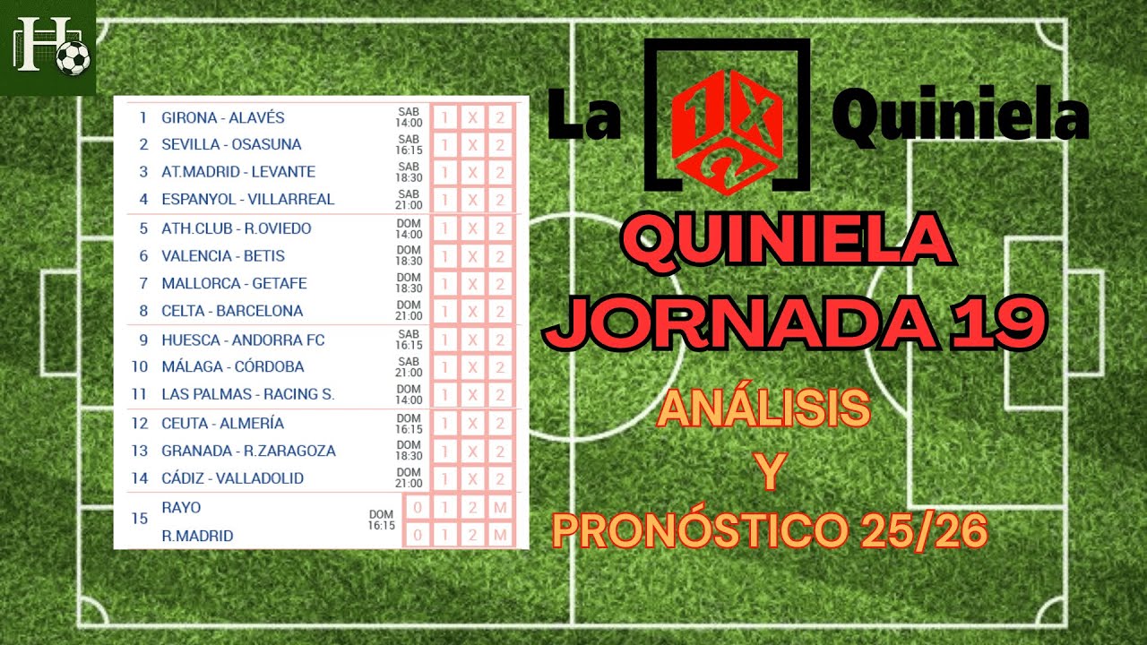 QUINIELA JORNADA 19 | ANÁLISIS Y PRONÓSTICO | HugoXL