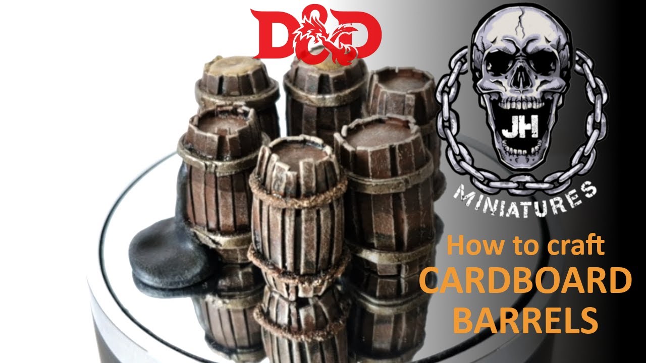 How to Craft Fantasy Barrels out of Cardboard (suitable for D&D, WHFB, Frostgrave, Mordheim)
