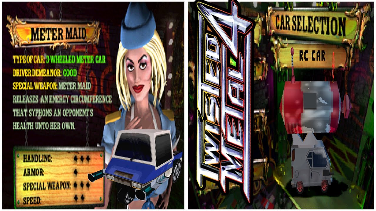 [Duckstation] Twisted Metal 4 (Meter Maid & RC Car 1P Tournament Playthroughs)