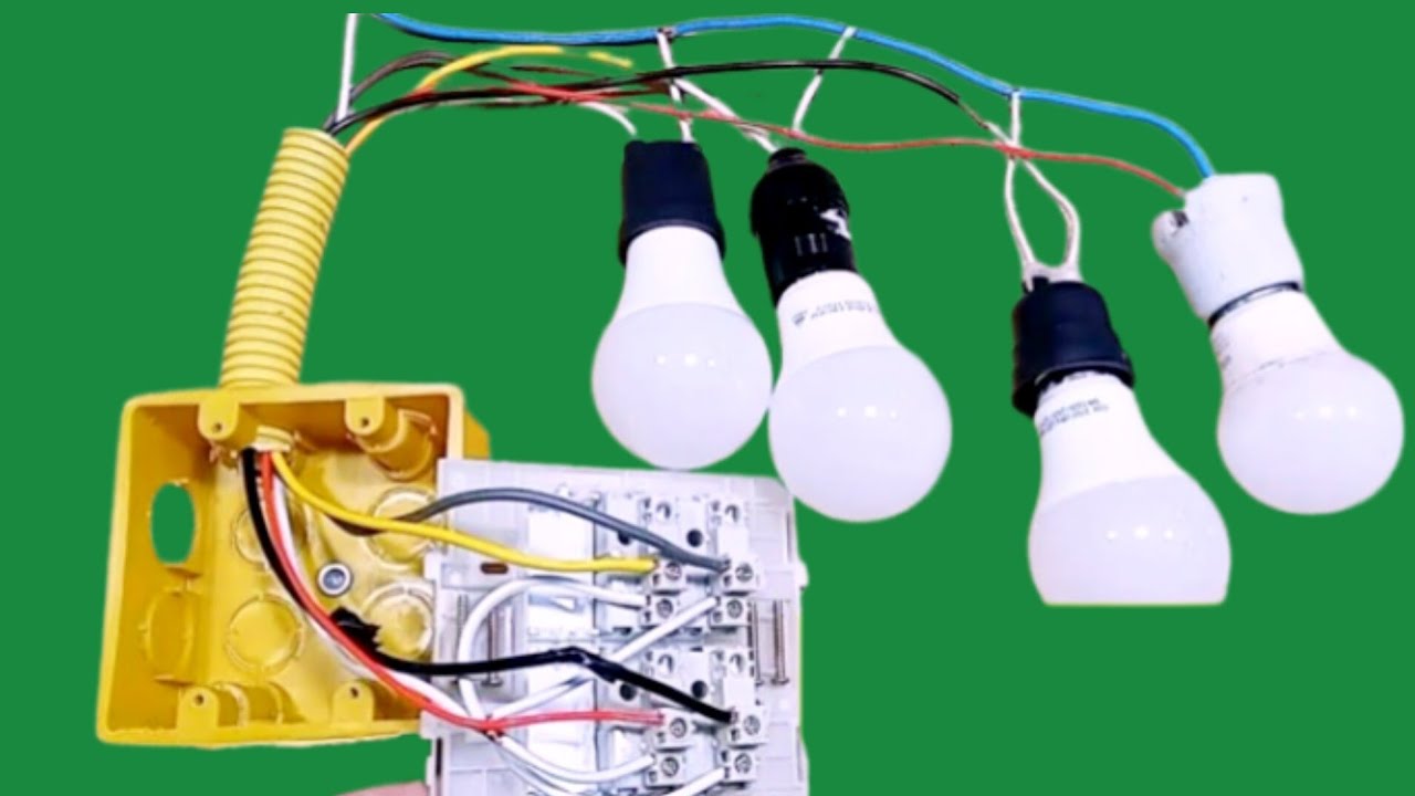 Como ligar quatro lâmpadas 127 volts usando quatro interruptores