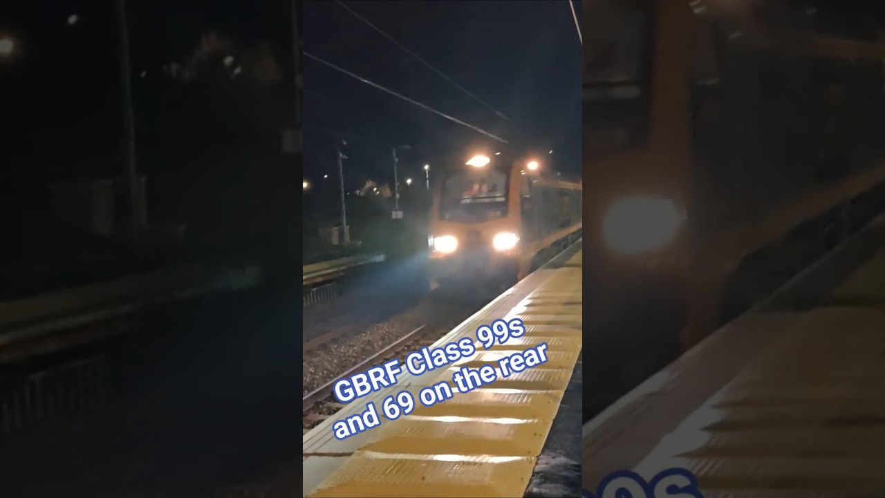 GBRF class 99s and 69 pass through Wallyford Station on ECML