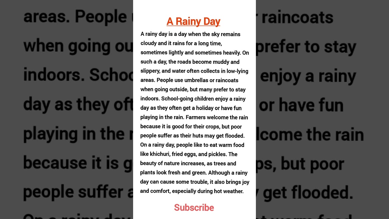 A rainy day paragraph. #paragraph