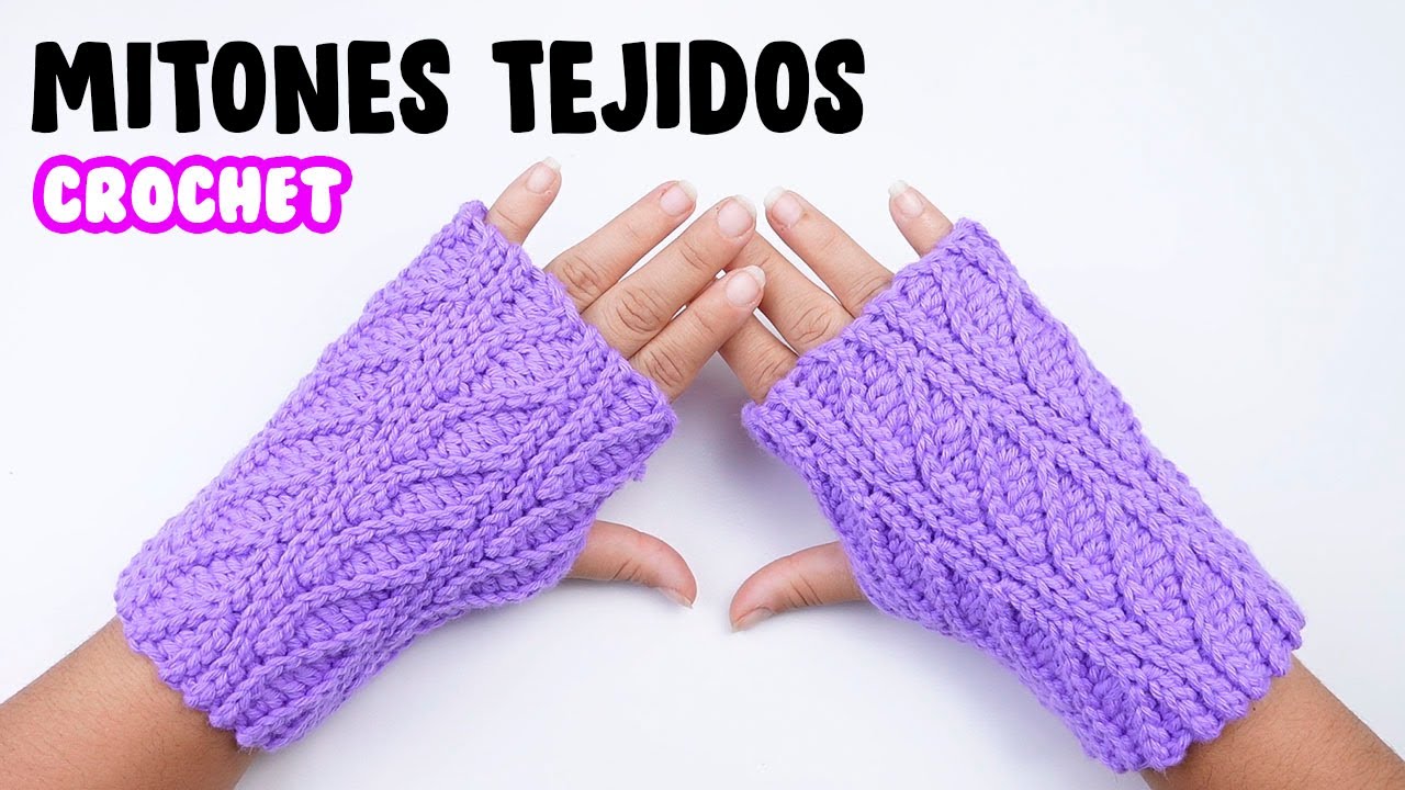 Como Tejer Guantes SIN DEDOS o MITONES a Crochet Paso a paso ‼