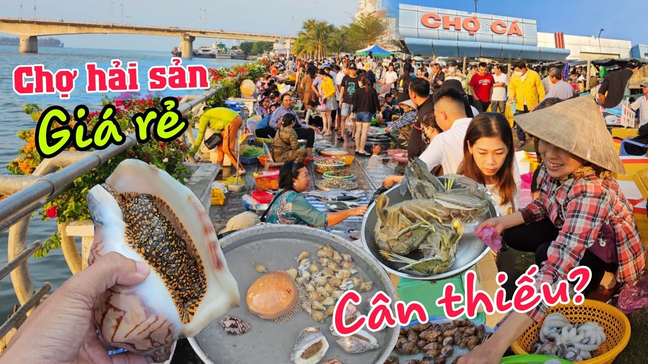 Hàng ngàn du khách đến chợ hải sản giá rẻ Hà Tiên Kiên Giang