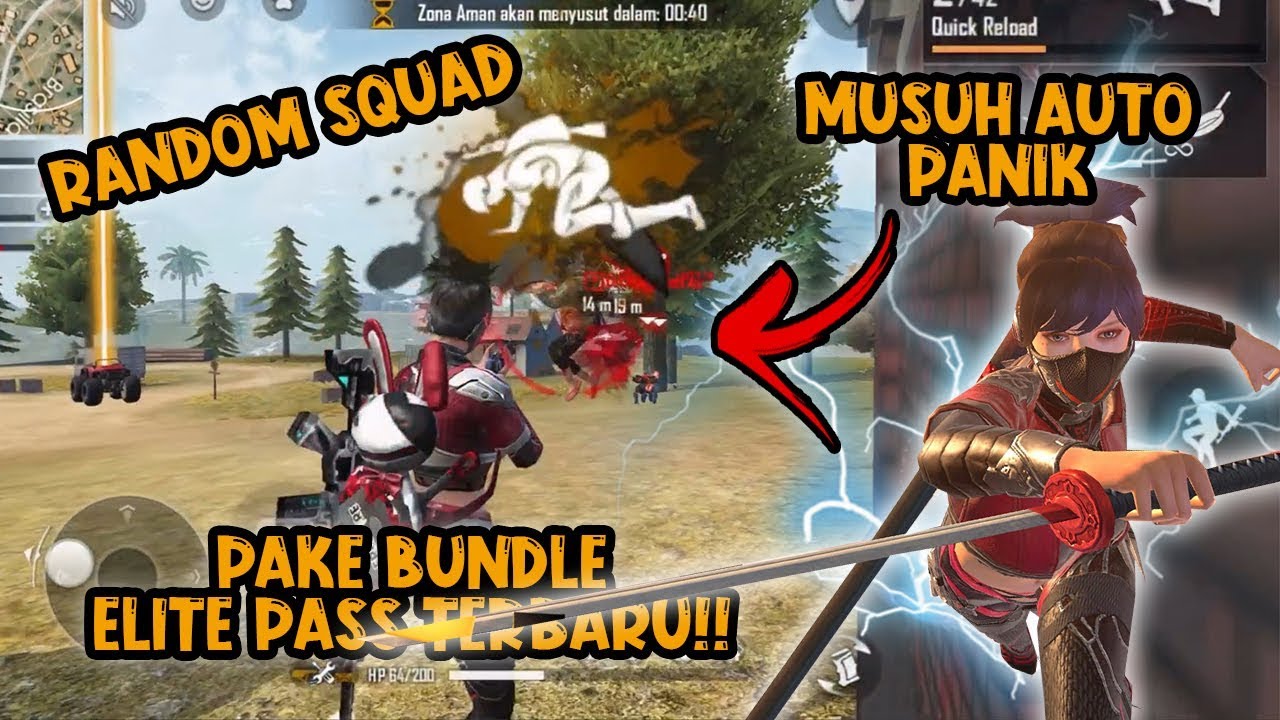 PAKE BUNDLE NINJA ELITE PASS SEASON 20?! RANDOM SQUAD MUSUH AUTO PANIK!!