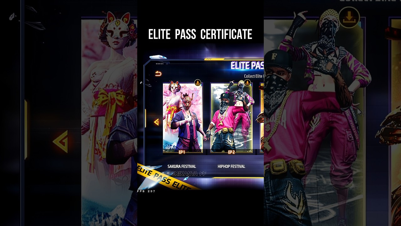 Elite Pass Certificate 🔥 Free Fire Old Elite Pass Memories #srikantaff