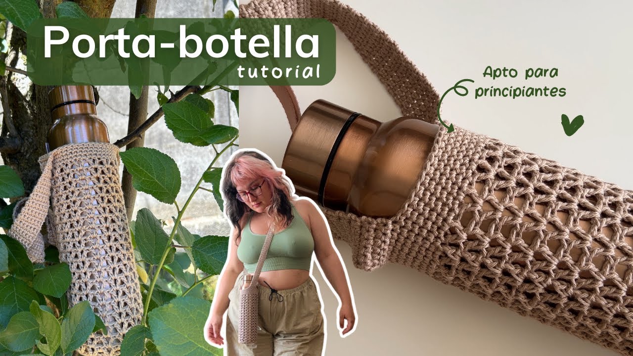 Porta-botella fácil tejido a crochet | Proyecto de una tarde | Tutorial apto para principiantes