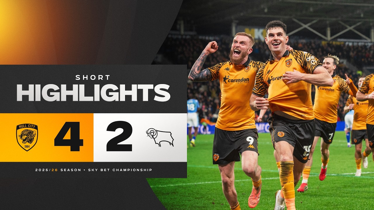 Hull City 4-2 Derby County | Short Highlights | Sky Bet Championship