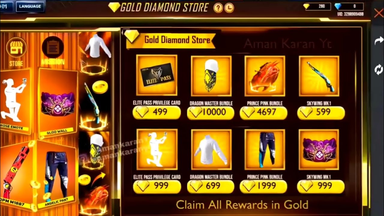 FF Max 🔥 Gold Store's 🥳 Free Rewards | Event Free Fire Calendar | FF Max New Event Update Today