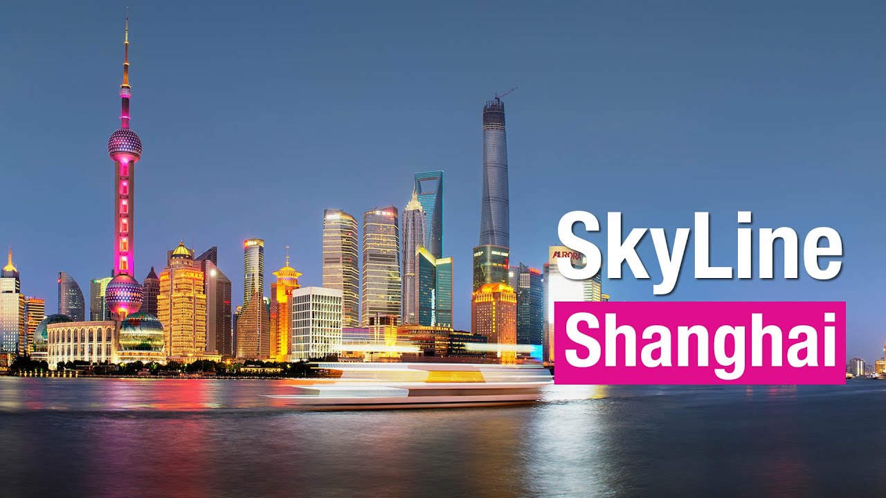 SkyLine de Shanghai por la noche