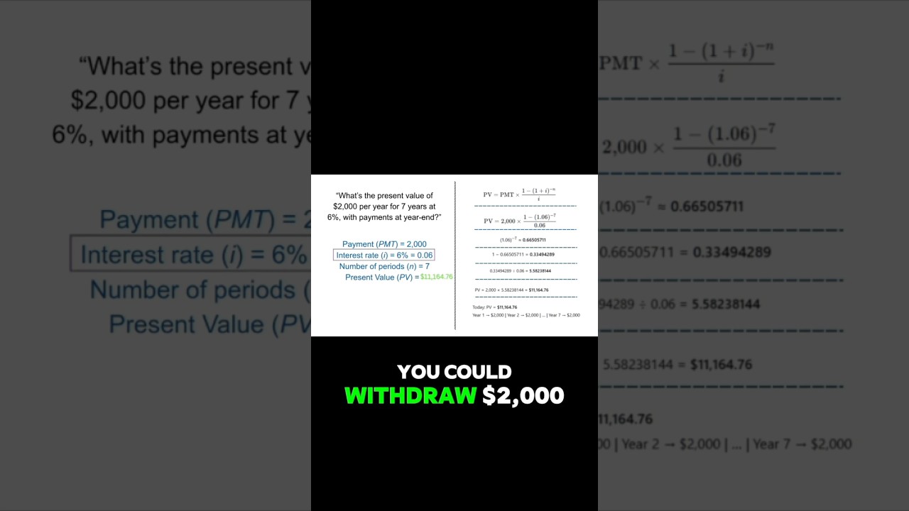 Present Value Annuity (Ordinary) explained in 3 minutes. #finance  #exampreparation  #fyp #stem