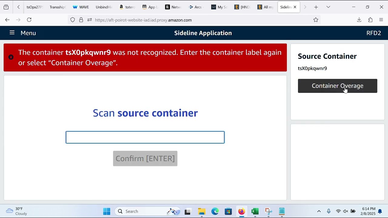 Old Way Clearing Amazon Containers