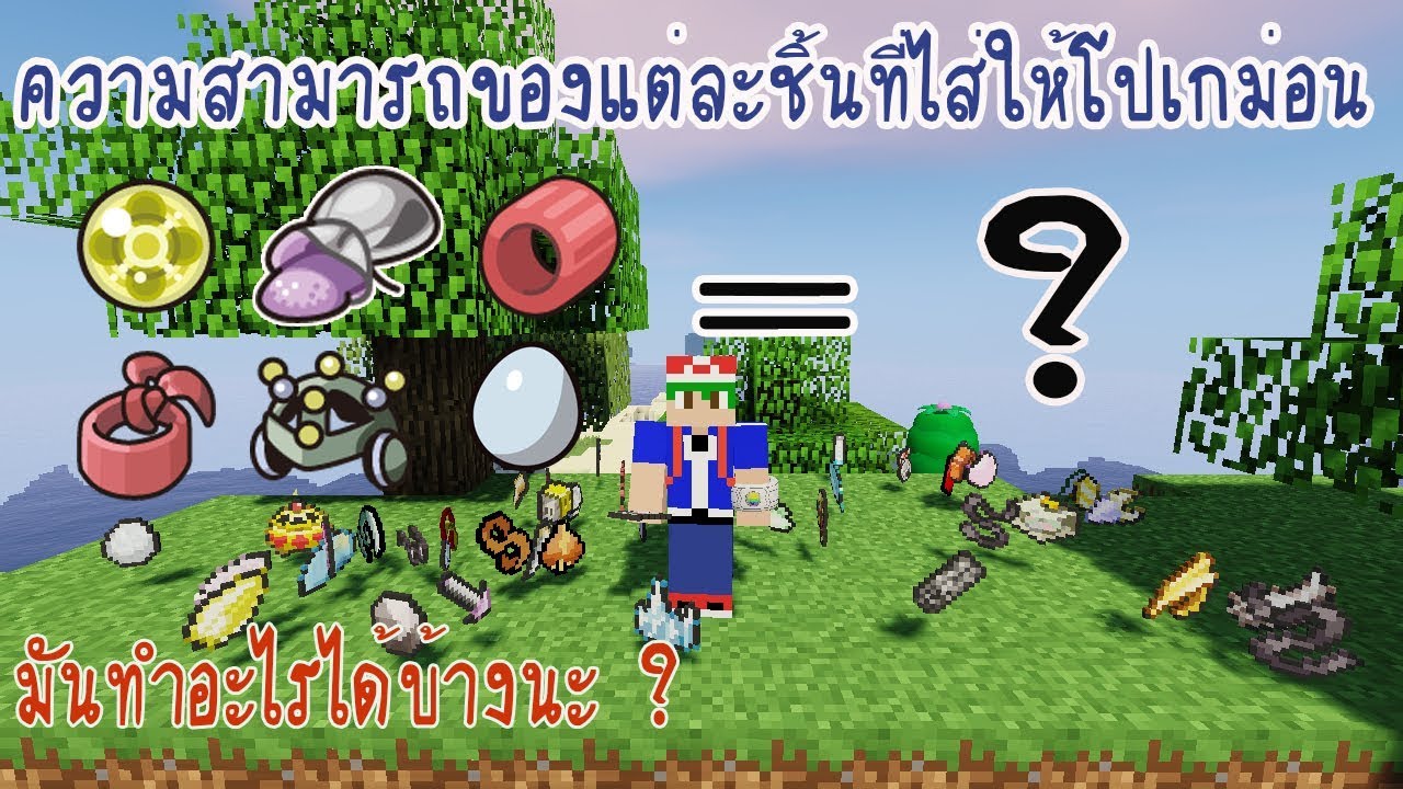Pixelmon - ความสามารถของแต่ละชิ้นที่ไส่ให้โปเกม่อน ! มาดูกัน !!