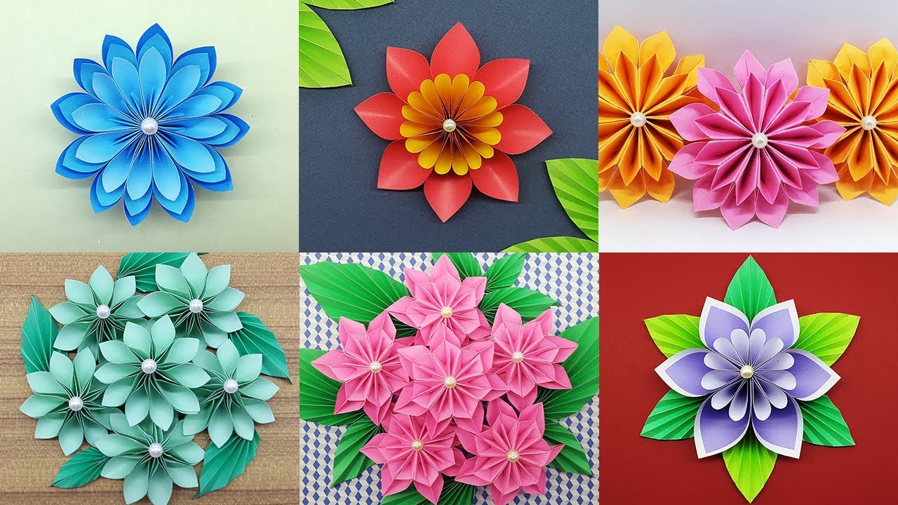 Best 6 Easy Paper Flowers Tutorial - DIY Paper Flower Crafts