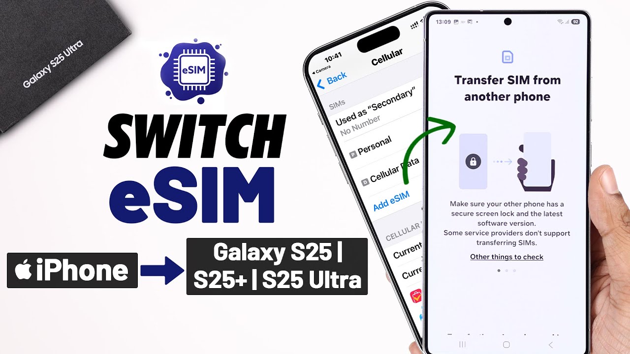 How to Activate eSIM from iPhone to Samsung Galaxy S25 Ultra/S25+! [Switch]
