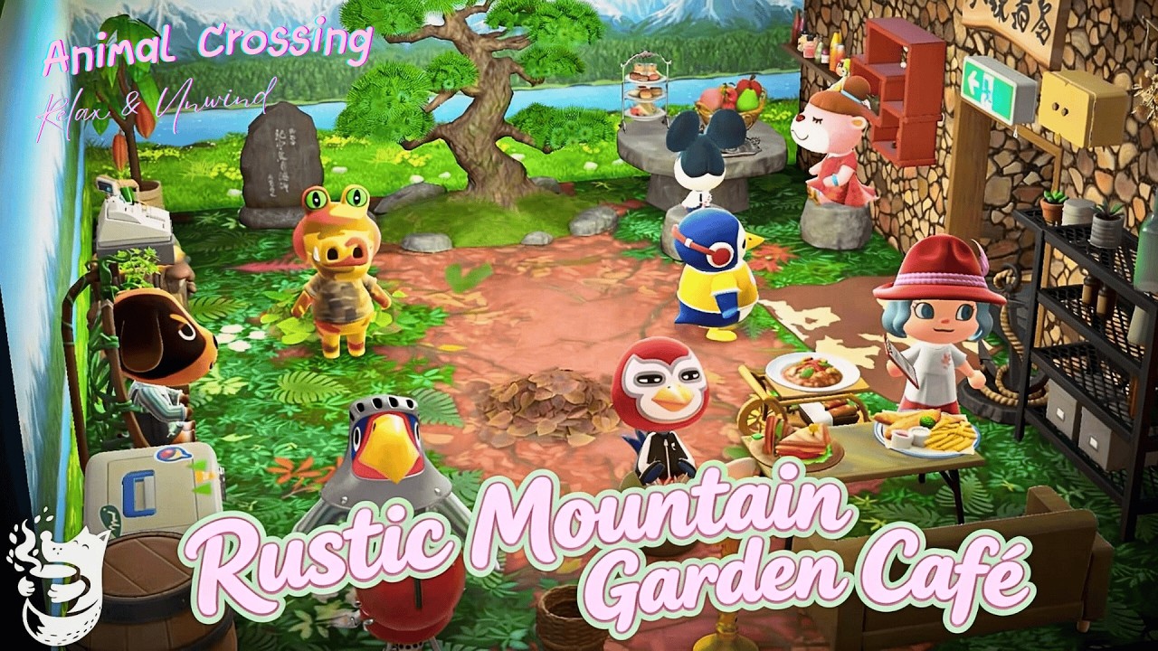 Rustic Mountain Garden Caf&eacute; ☕🌿 ACNH Outdoor Relaxing Ambience + Chill Jazz for Focus | Relax | Work