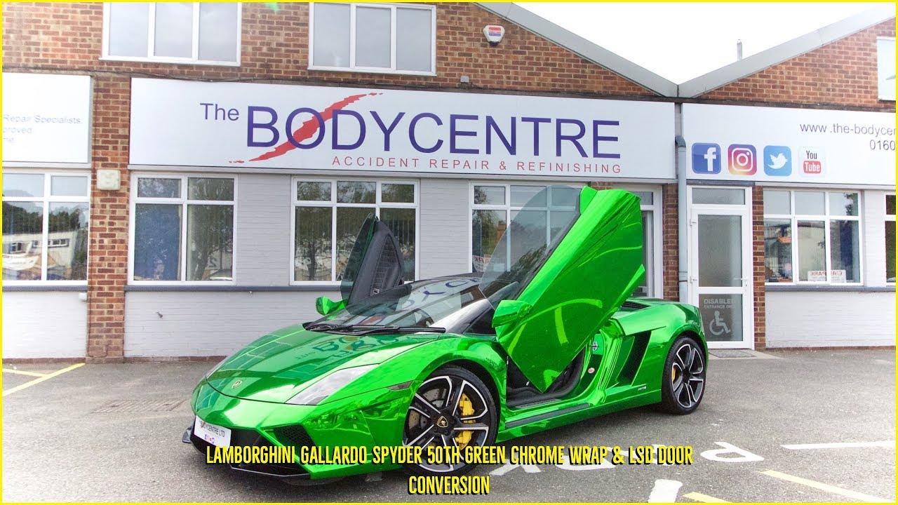 Lamborghini Gallardo Spyder Full Green Chrome Wrap & LSD Door Conversion
