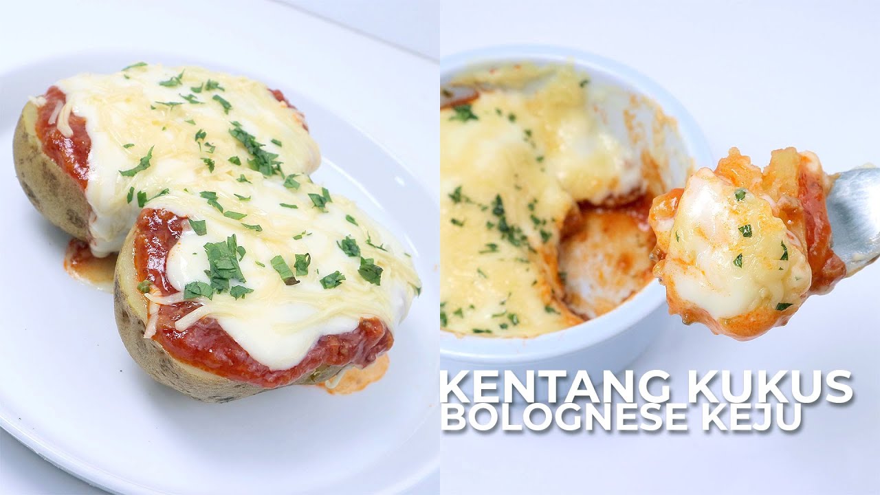 KENTANG KUKUS SAUS BOLOGNESE KEJU // STEAMED POTATO CHEESE BOLOGNESE
