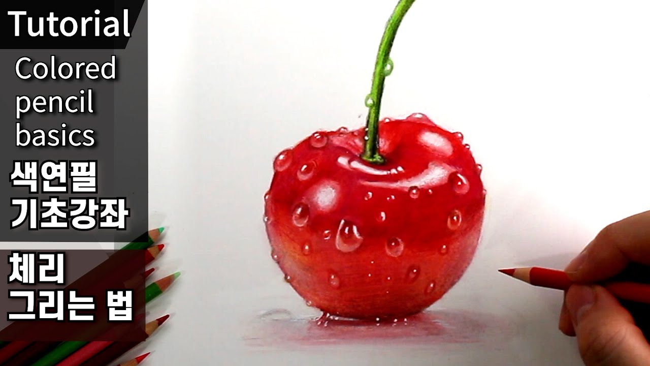체리 탐스럽게 그리는 법 / 색연필 사용법 / 색연필 / 보태니컬 아트 / 색연필그림 / 색연필화 / 색연필 드로잉 기초 강좌