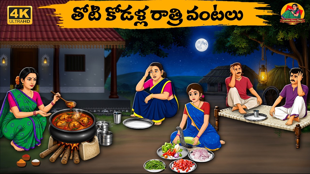 తోటి కోడళ్ల రాత్రి వంటలు - Telugu stories - Golden Stories EP 32 - Neethi Kathalu - Moral Stories